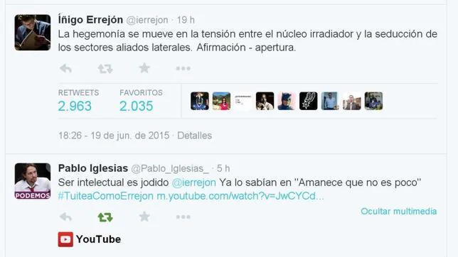 Comentario de Errejón y respuesta de Pablo Iglesias