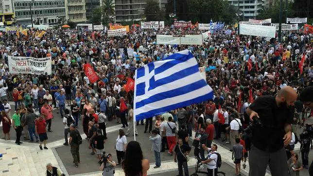 Manifestación antiausteridad de este domingo en Atenas