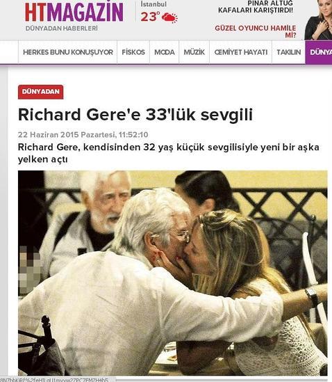 La prensa turca publica el primer beso de Richard Gere y la española Alejandra Silva