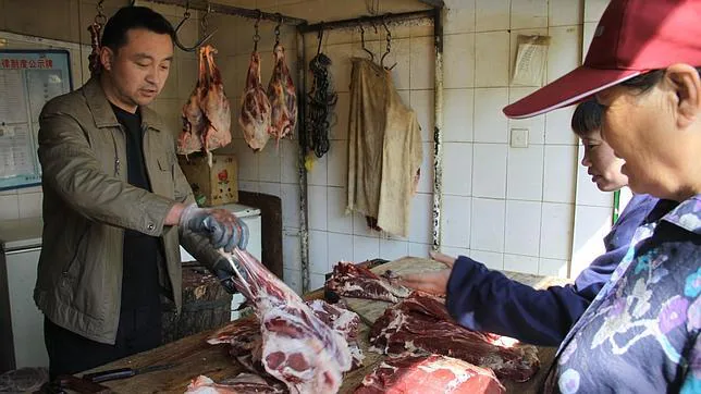 En China es habitual que las carnicerías no estén refrigeradas