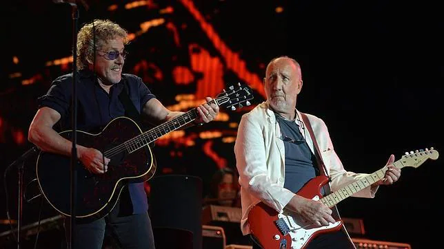 Roger Daltrey y Pete Towbshend en el concierto de The Who en Glastonbury