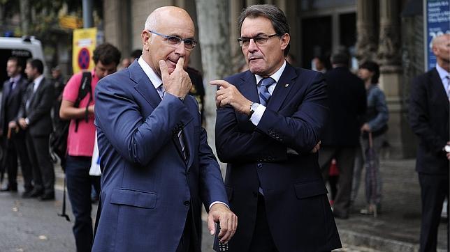 Artur Mas y Duran i Lleida durante la Diada de 2013