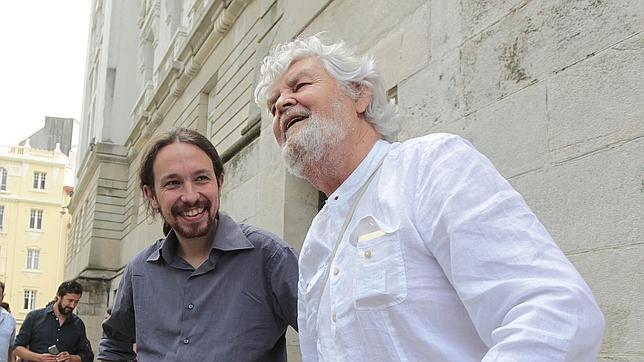 Pablo Iglesias y Xosé Manuel Beiras esta mañana en La Coruña
