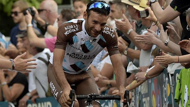 Jean-Christophe Peraud durante la ceremonia de presentación del Tour