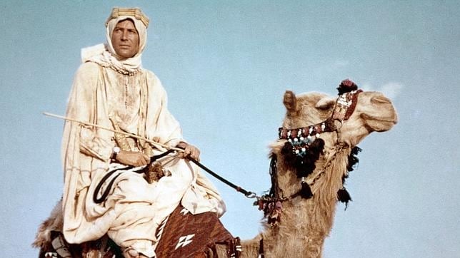 Peter O'Toole en el papel de Lawrence de Arabia montado sobre uno de los camellos que acabarían residiendo en Madrid