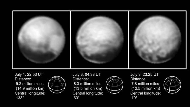 La sonda «News Horizons» muestra cuatro misteriosas manchas negras de Plutón