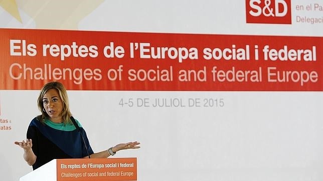 Carmen Chacón durante la inauguración las jornadas de la Escuela de Formacion del PSC