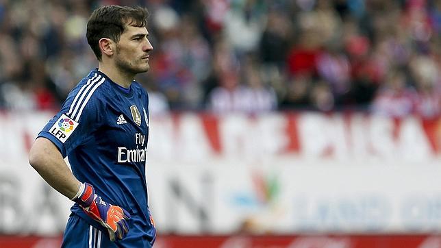 Casillas en un partido de la temporada 2014-15