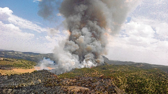 Más de 500 efectivos trabajan para extinguir el incendio de Quesada (Jaén)