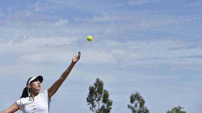 Gabriñe Muguruza preparando su primera final de Wimbledon