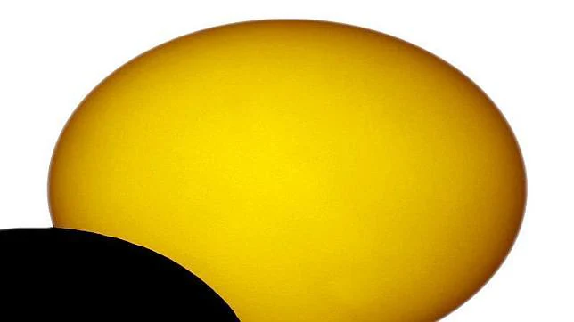 Círculo amarillo y otro negro, con un fondo blanco