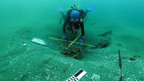 Medición de la proa del carguero