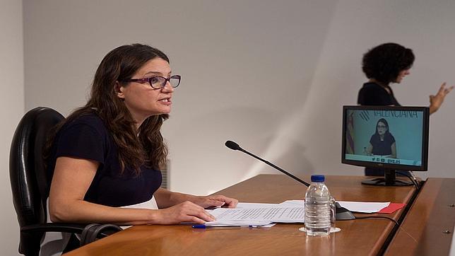 Mónica Oltra durante la rueda de prensa posterior al Pleno del Consell este viernes