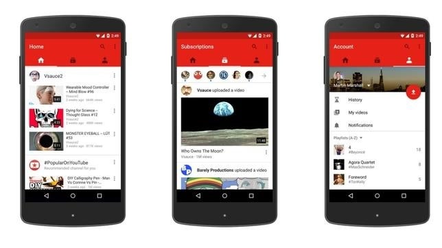 Youtube cambia su aplicación de móviles