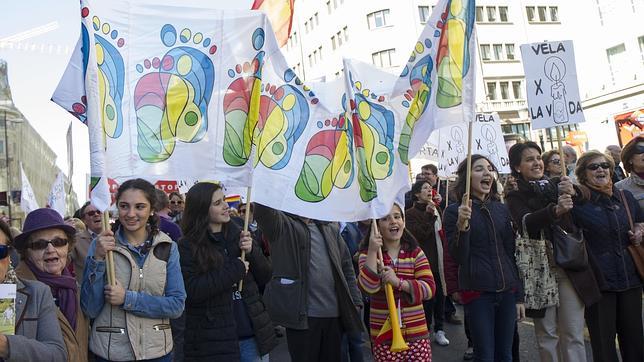 Manifestación en contra del aborto, en marzo de 2015