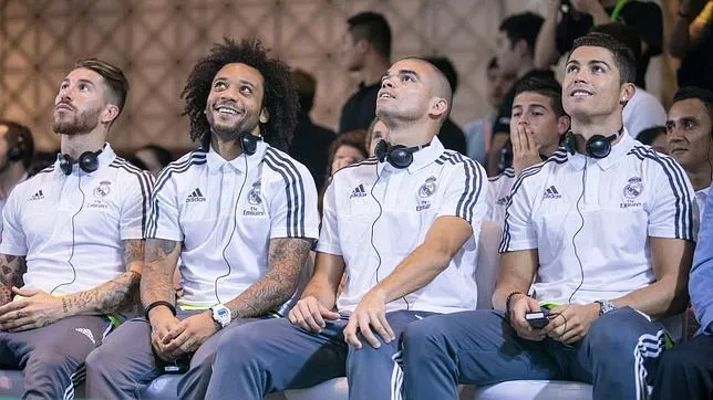 Ramos, junto a Marcelo, Pepe y Ronaldo
