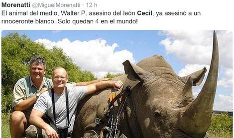 Su afición le ha llevado a matar a decenas de grandes animales (TWITTER)