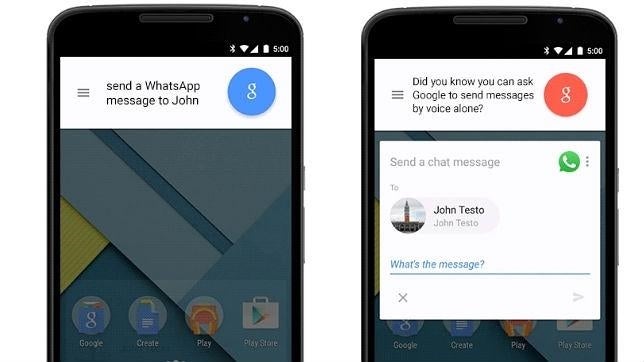 Google actualiza Google Now y permite dictar los mensajes de WhatsApp