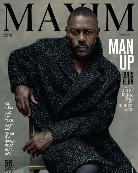 Idris Elba, el único hombre que posa en solitario en la portada de «Maxim»