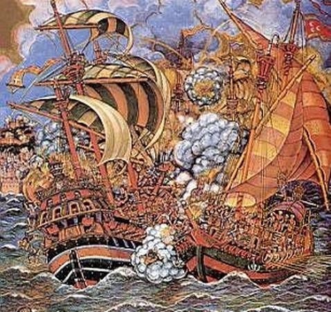 Bombardeo entre dos buques durante la jornada de Túnez