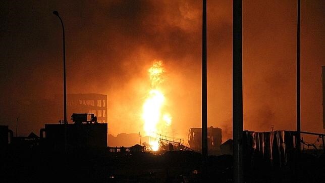 Imagen de la explosión en Tianjin