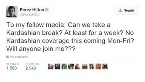 Perez Hilton inicia la propuesta en su cuenta oficial de Twitter