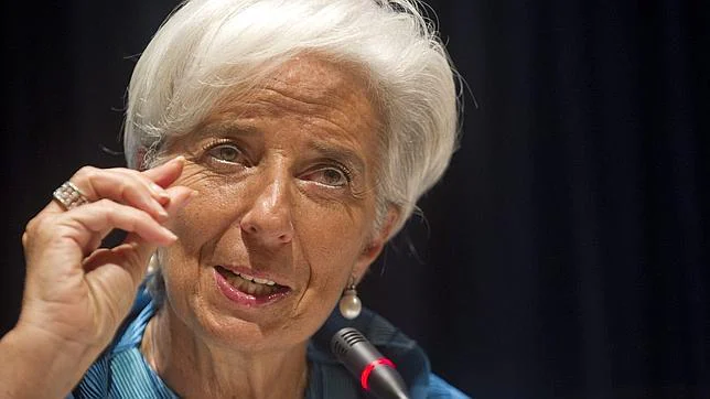 La directora gerente del Fondo Monetario Internacional (FMI), Christine Lagarde, en una rueda de prensa