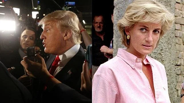 Trump en campaña presidencial y Lady Di en una fotografía de archivo