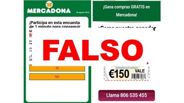 Nuevo fraude sobre supuestas promociones de vales de Mercadona a través de WhatsApp y SMS