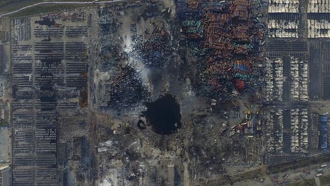 Vista aérea de la zona de la explosión