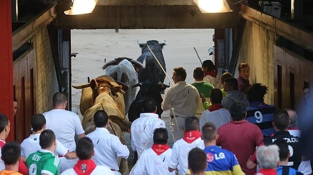 Llegada a la plaza de Toros de San Sebastián de los Reyes durante sus encierros