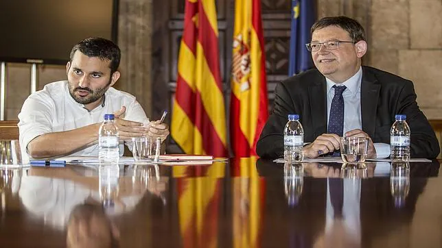 El conseller Marzà y el presidente Puig, este martes en el Palau de la Generalitat