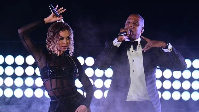 Jay Z y Beyonce en los premios Grammy en 2014
