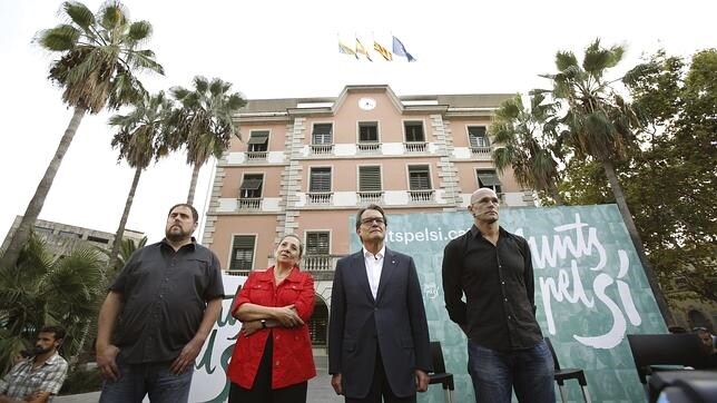 Oriol Junqueras y Artur Mas en Castelldefels (Barcelona)