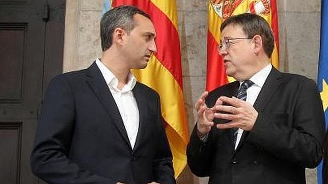 César Sánchez y Ximo Puig, en un acto institucional en Valencia