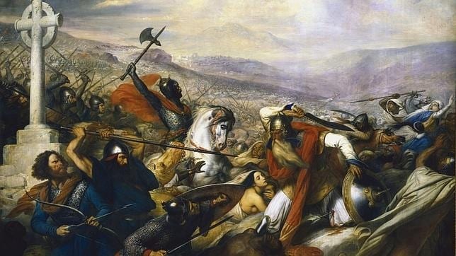 Lienzo «Bataille de Poitiers en octobre 732»