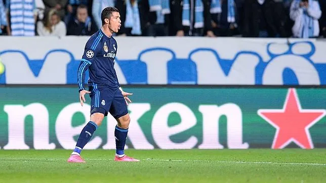Cristiano Ronaldo celebra el 0-1 en Malmoe