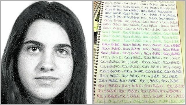 Una de las últimas fotografías de Eva Blanco; a la derecha, imagen de su diario secreto