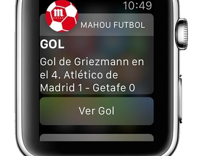 Los goles de tu equipo al minuto, gracias a una nueva «app» para smartwatch