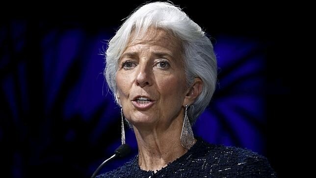 La directora del FMi, Christine Lagarde, durante su intervención
