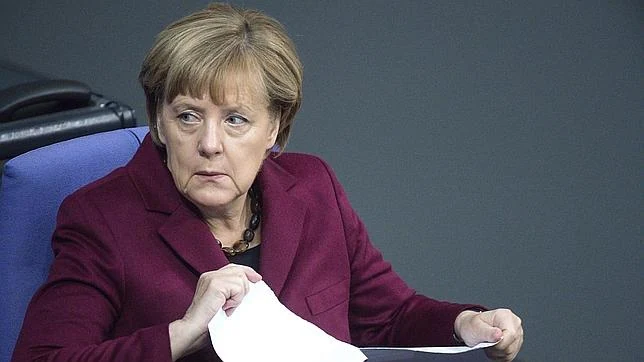 Angela Merkel, en el pleno del Bundestag