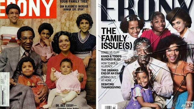 A la izqda. portada de «Ebony» de 1997 y a la dcha. la propuesta para el mes de noviembre