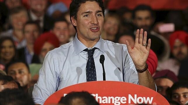 El líder liberal  Justin Trudeau, durante un acto de campaña en Calgary