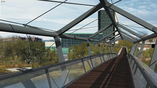Pasarela sobre el Pisuerga que conduce al Museo de la Ciencia
