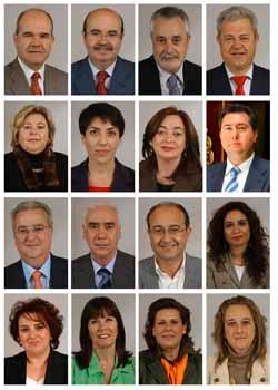 Los 15 consejeros del nuevo Gobierno andaluz prometen solemnemente sus cargos ante Chaves en el Monasterio de la Cartuja