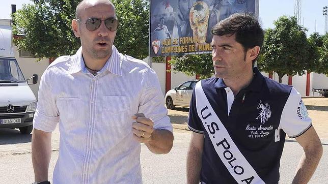Marcelino, acompañado de Monchi, conoció la ciudad deportiva