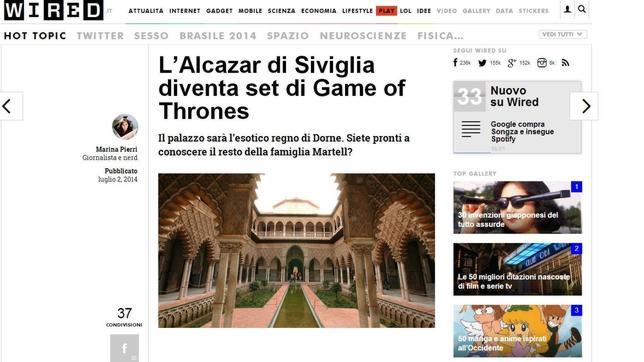 Así han reaccionado en el extranjero al anuncio del rodaje de «Juego de Tronos» en Sevilla