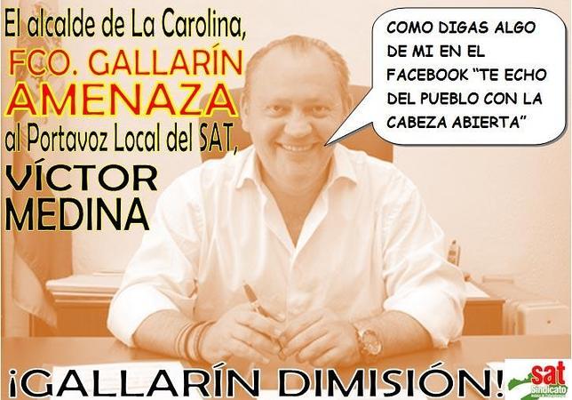 Multado un miembro del SAT por insultar a un concejal de La Carolina