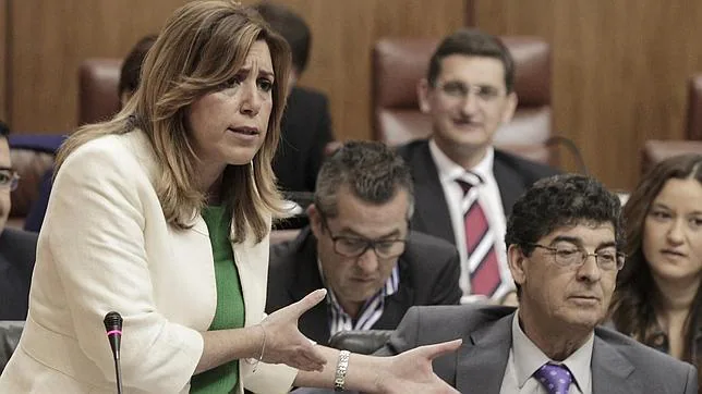 Susana Díaz y Diego Valderas en una sesión del control al Gobierno en el Parlamento andaluz