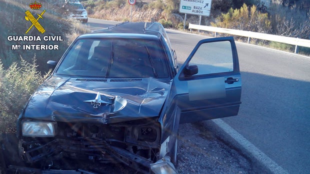 Estado en que fue hallado el coche fúnebre / ABC